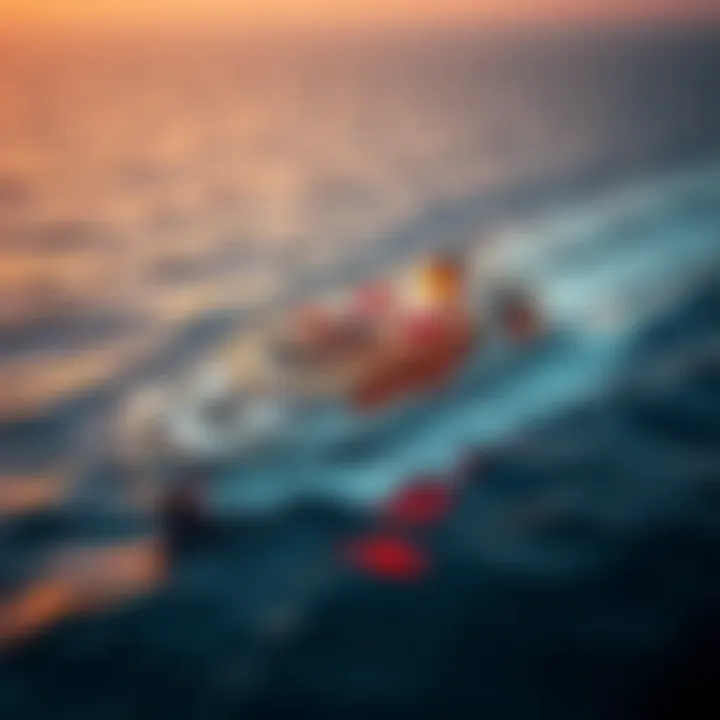 Aerial view of the Galveston casino boat amidst the waves