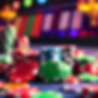 Casino Chips: A Colorful Array of Betting Opportunities A vibrant display of casino chips arranged in a creative manner