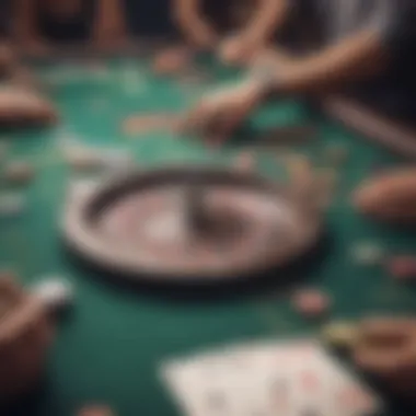 Engaging Crazy Poker Table Setup A vibrant Crazy Poker table setup with unique card layouts and colorful chips