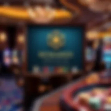 Elegant rewards program display at a casino