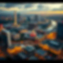 Aerial view of Washington D.C. showcasing casino locations