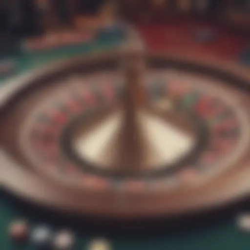 A close-up view of the European Roulette wheel showcasing the numbered slots