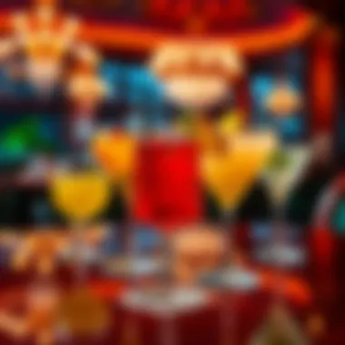 Luxurious cocktails showcasing the lounge's offerings