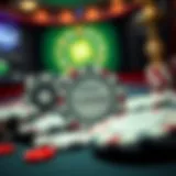 Intricate design of classic casino chips