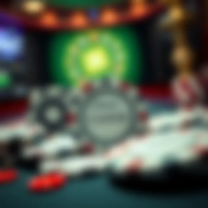 Intricate design of classic casino chips