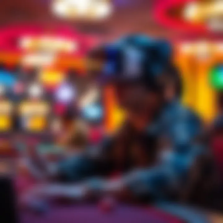 A player strategizing in a VR poker environment