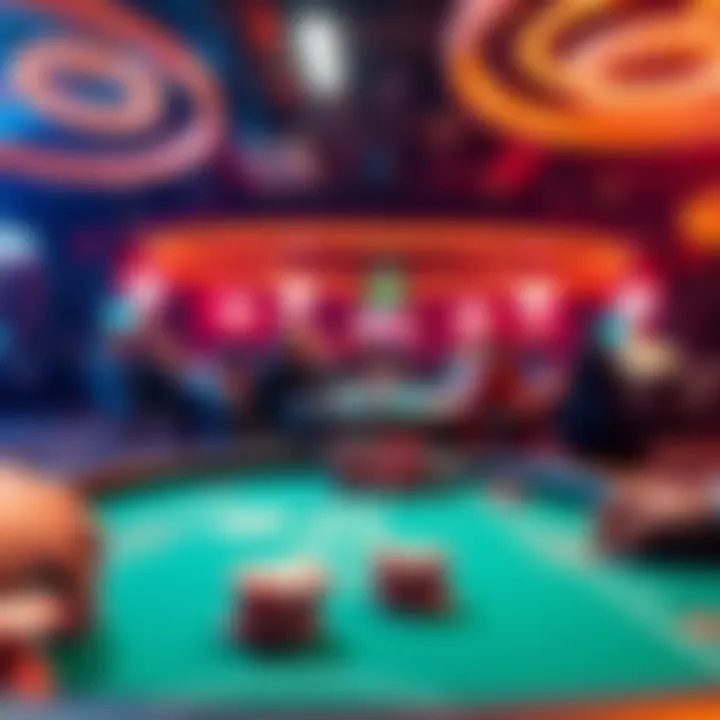 A digital poker table showcasing a vibrant online tournament