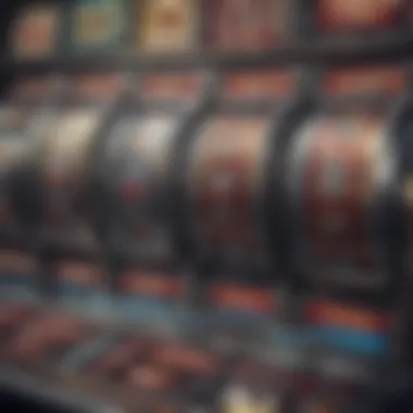 Close-up view of a Triple Diamond slot machine showcasing its reels and symbols