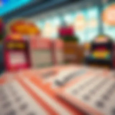 Artistic representation of various online lottery ticket options