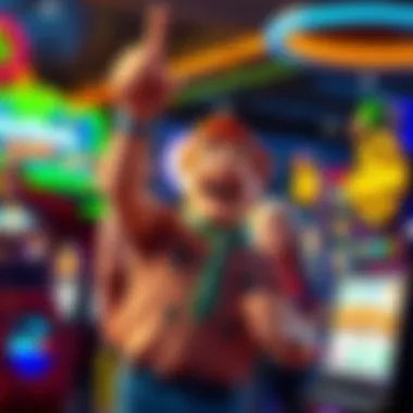 Celebrating a Big Win A colorful depiction of a winning moment in Flintstones Slots