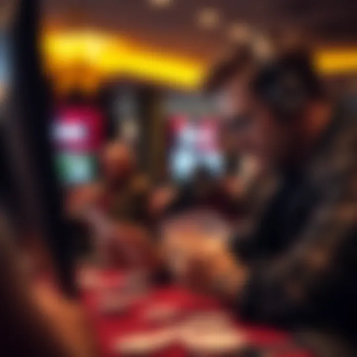 A focused player analyzing their cards in an online poker environment