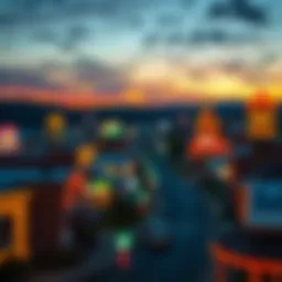 Overview of Franklin, KY casino landscape at sunset