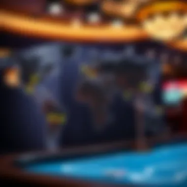 A global map highlighting poker sweepstakes locations