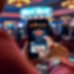 User engaging with the Hard Rock Blackjack app interface.