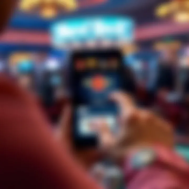 User engaging with the Hard Rock Blackjack app interface.
