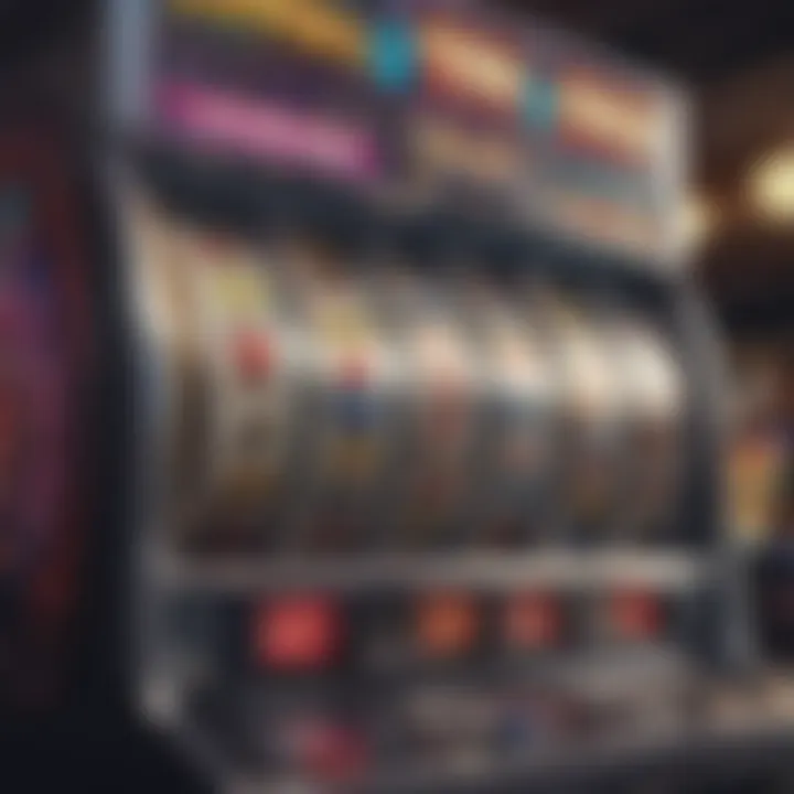 A close-up of a slot machine with colorful symbols and a winning display, representing success.