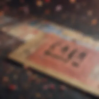 A close-up of a winning ticket with confetti in the background.