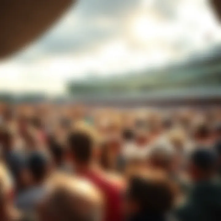 A panoramic view of the crowd enjoying the excitement of the live race, highlighting the communal experience