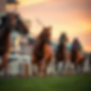 A dynamic moment captured at the Laurel Live Race, showcasing horses in full stride