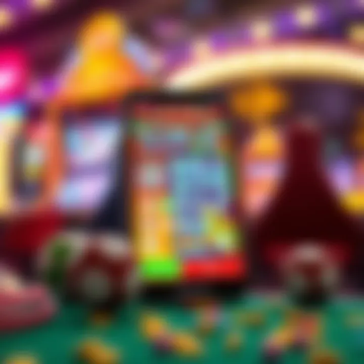 A smartphone displaying a vibrant lottery scratch off app interface