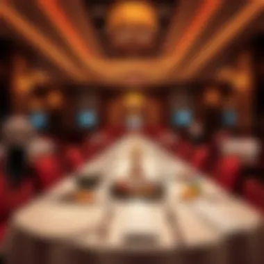 Elegant dining setting within Lumière Casino featuring gourmet dishes