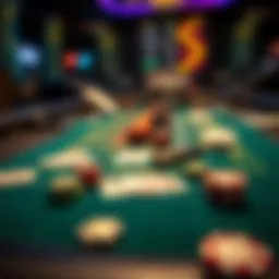 A strategic blackjack table with cards and chips