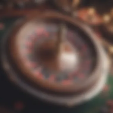 An elegant roulette wheel in motion, symbolizing chance