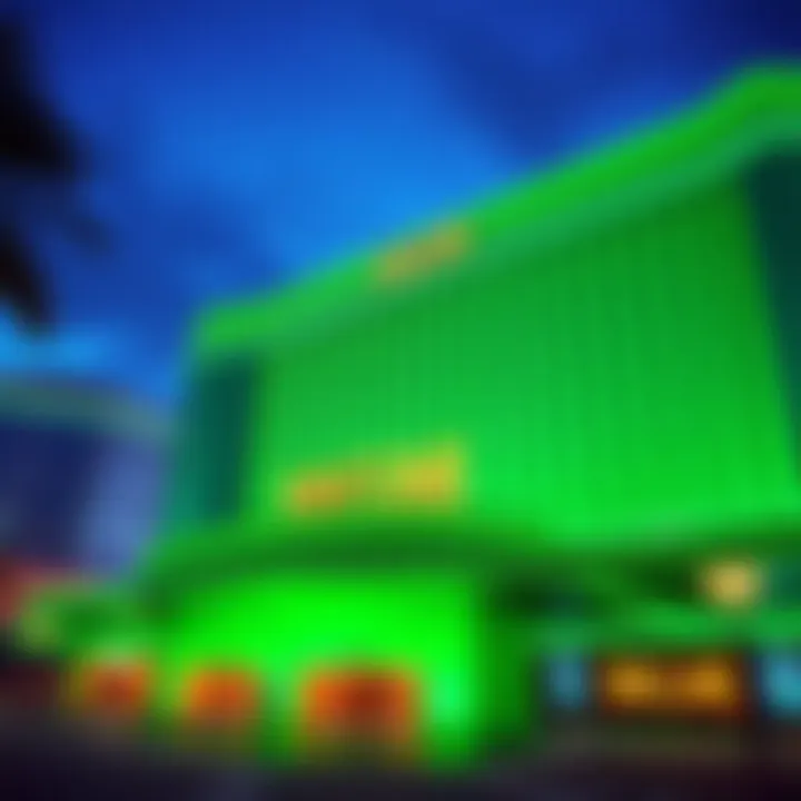 Exterior view of MGM Grand Las Vegas showcasing its iconic green facade