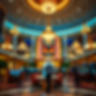 Luxurious interior lobby of MGM Grand