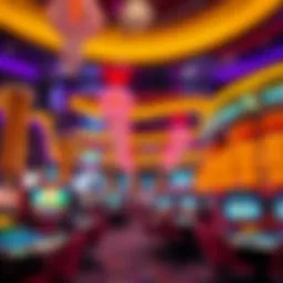 Luxurious casino interior with vibrant lighting