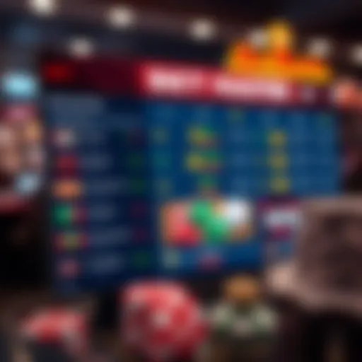 Virtual betting interface showcasing various options