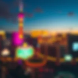 A vibrant Las Vegas skyline at night showcasing the excitement of betting