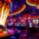 Elegant casino interior with vibrant lights