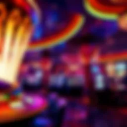 Elegant casino interior with vibrant lights