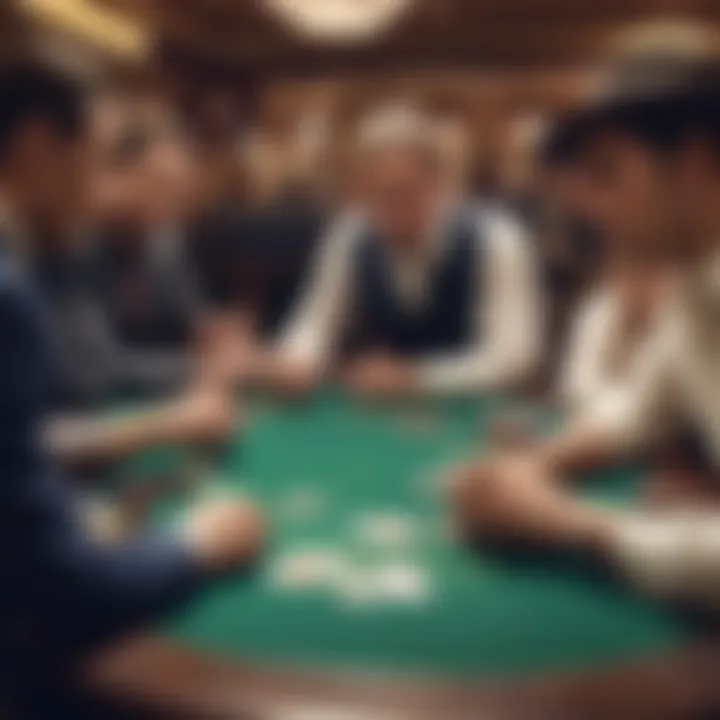 Engaged players at a Texas Hold'em table showcasing etiquette