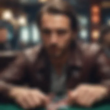 A close-up of thoughtful expressions during a poker game