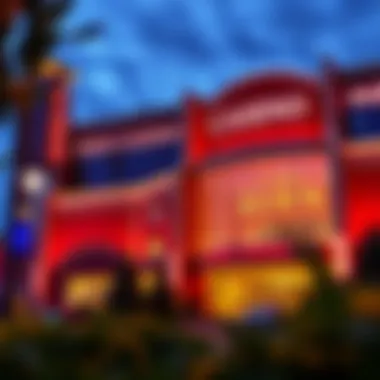 Exterior shot of Parx Casino emphasizing its architectural design