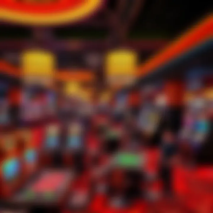 Vibrant gaming floor showcasing themed gaming tables and patrons enjoying the atmosphere.