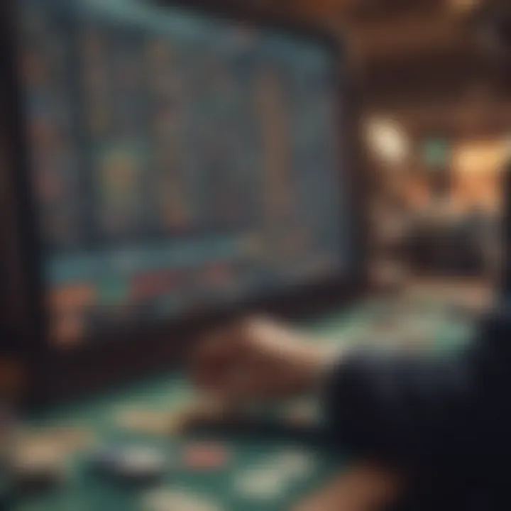 Close-up of a user selecting betting options