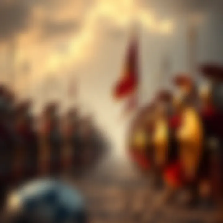An artistic representation of a Roman military formation