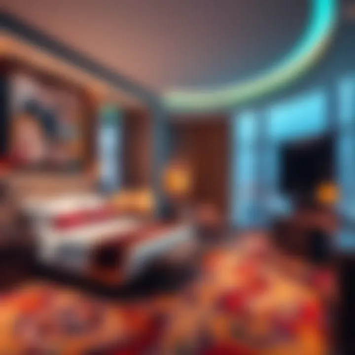 Luxurious guest room showcasing modern design and amenities