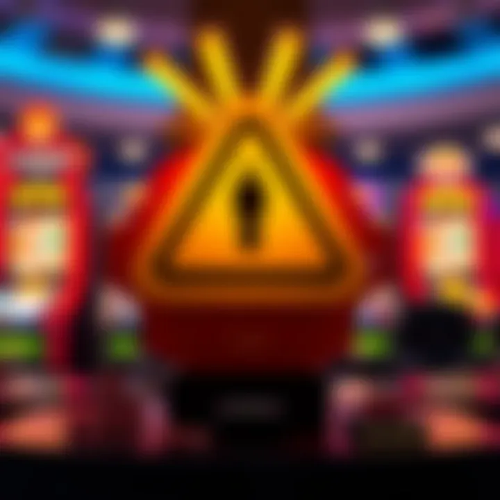 A caution symbol highlighting the risks associated with online gaming