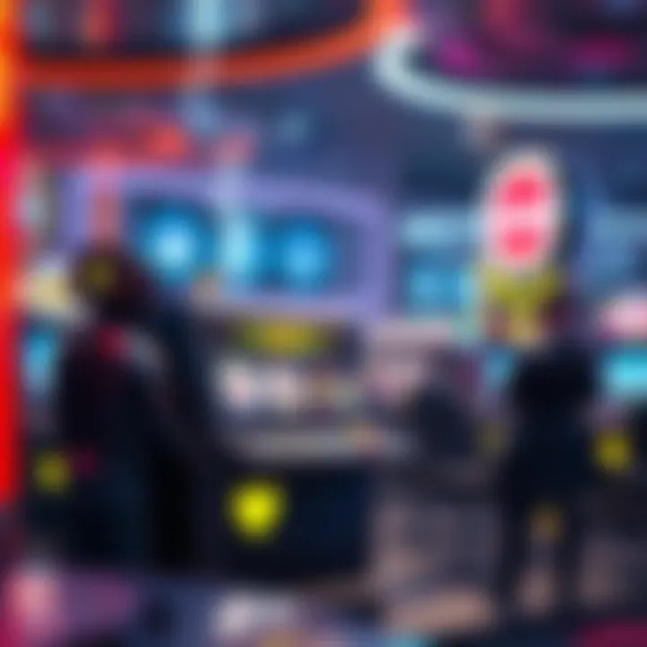 Concept art depicting future gambling trends influenced by technology.