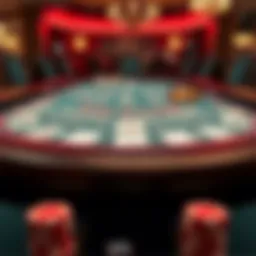 Visual representation of blackjack table with focus on tie scenarios