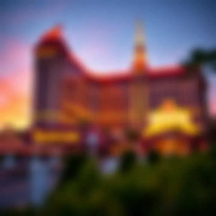 Exterior view of the Tropicana Las Vegas at sunset