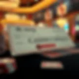 Casino cheque showcasing distinct design elements