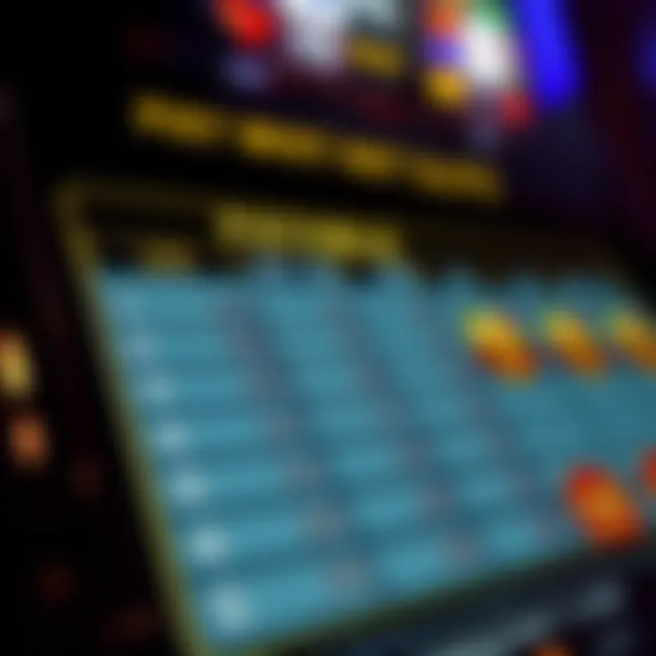 A close-up of a paytable highlighting payout mechanics