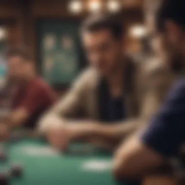 Illustration of a player analyzing cards in Hi Lo Poker