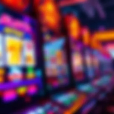 Colorful slot machine display