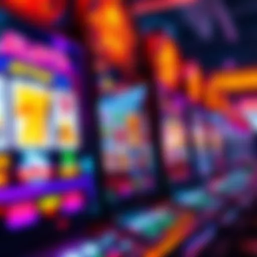 Colorful slot machine display